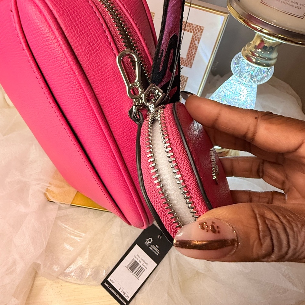 NWT Karl Lagerfeld Pink Crossbody Bag with matching coin purse - Picture 10 of 14